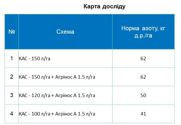 Агрінос А + КАС<br> Ефективність на пшениці озимій <br> 2023 рік