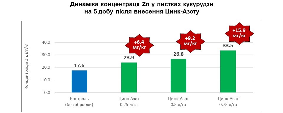 Цинк-Азот<br> Ефективність на кукурудзі <br> 2023 рік